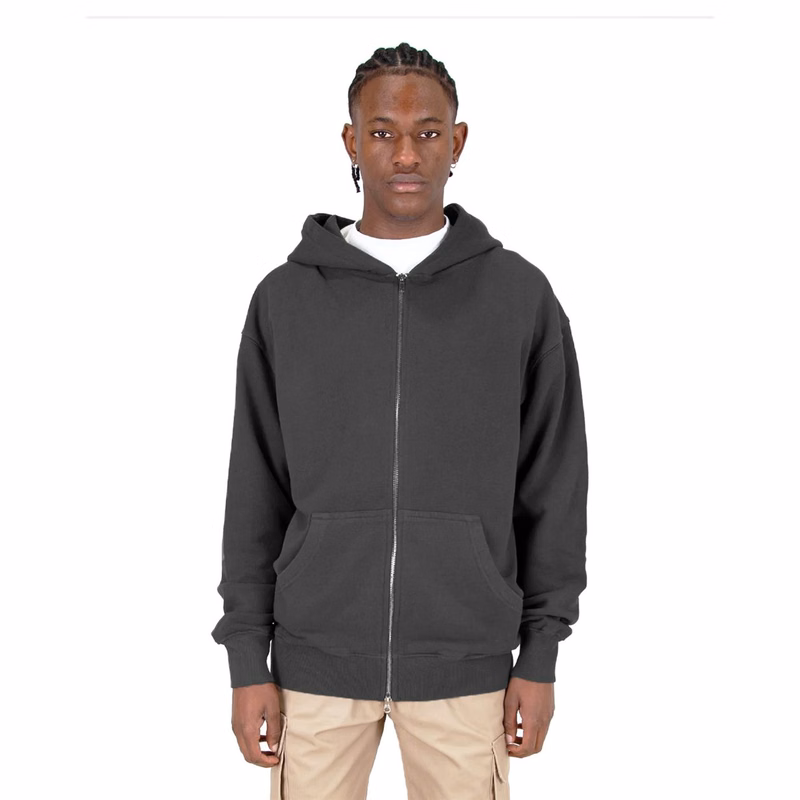 Unisex Max Heavy Garment-Dyed Double-Zip Hoodie Sweatshirt - SHGDZ