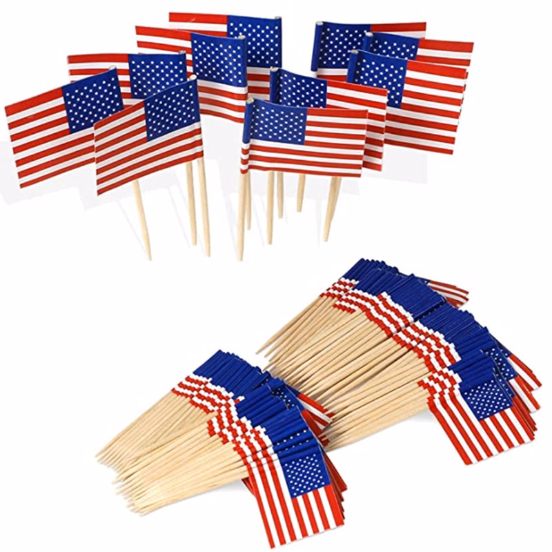 Custom Toothpick Flag With 2 1/2" Stick