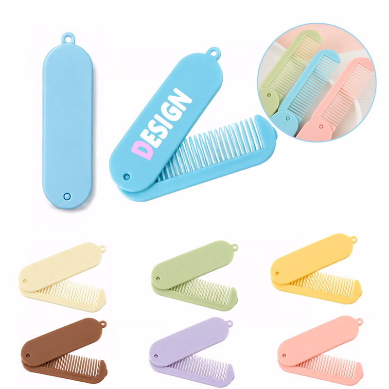 Compact Folding Hair Comb Personalized Logo Travel
