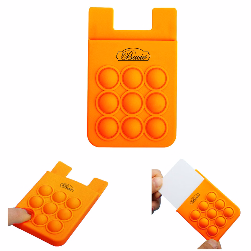 Adhesive silicone cell phone wallet