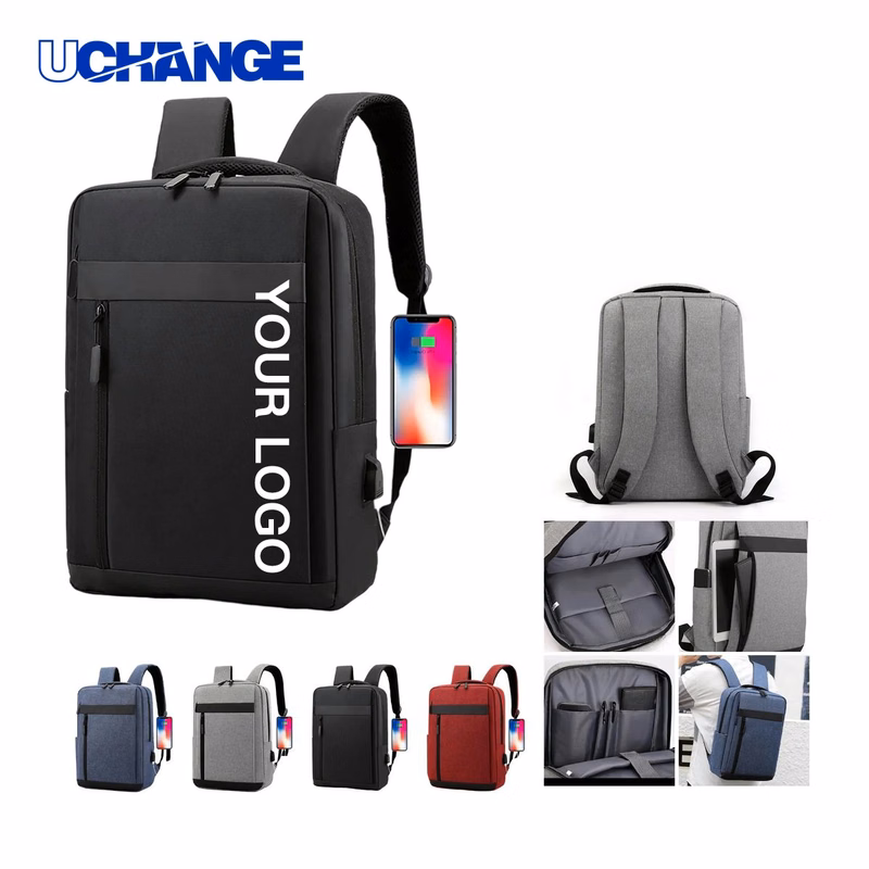 Nylon Laptop Backpack Organizer with USB Port and Trolley Strap
