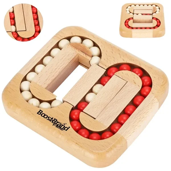 Custom Wooden Bead Maze Puzzle with Logo Imprint — Stress Relief & Focus Promo 1