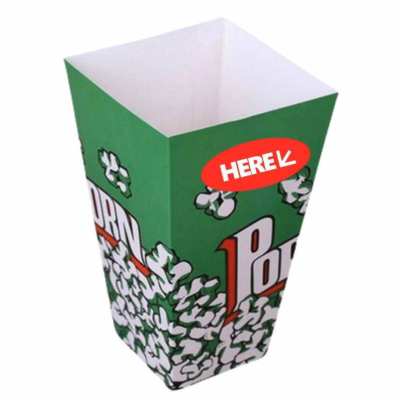 MOQ30 6.31" x 3.50" Popcorn Boxes 4 Color print