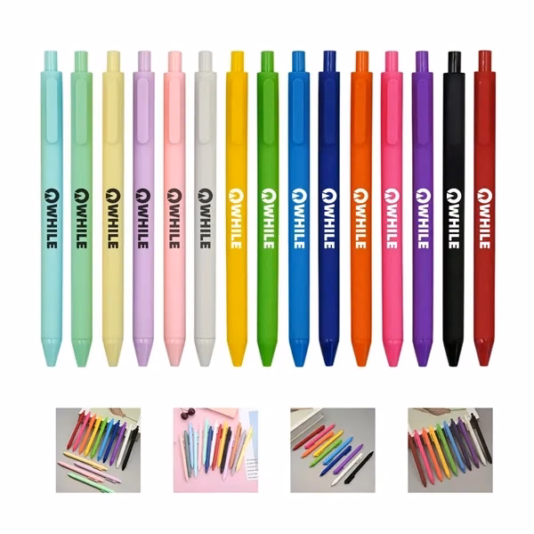 Custom 0.5mm Fine Point Retractable Gel Pens With Clip — School & Office Promo