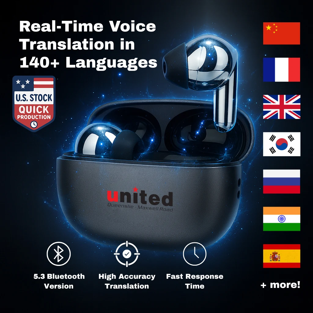 Real-Time AI 140 Plus Language Translator Earbuds with App Control 1