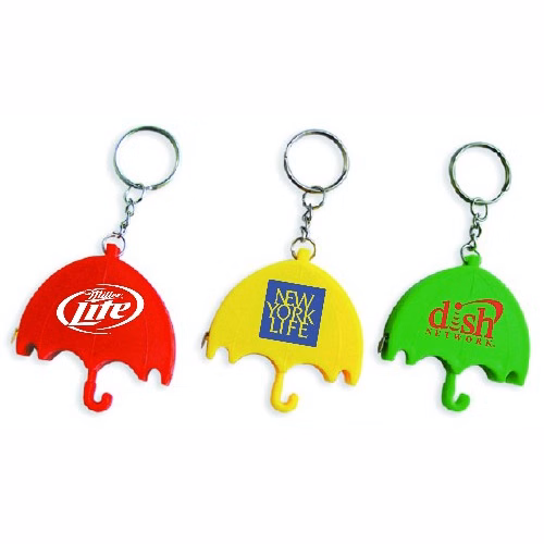 Umbrella shape tape measure with key chain