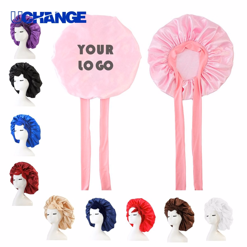 Satin Ribbon Bonnet Sleep Hair Cap