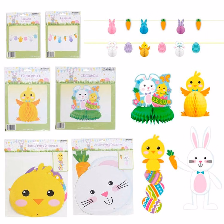Easter Honeycomb Paper Decorations - Assorted