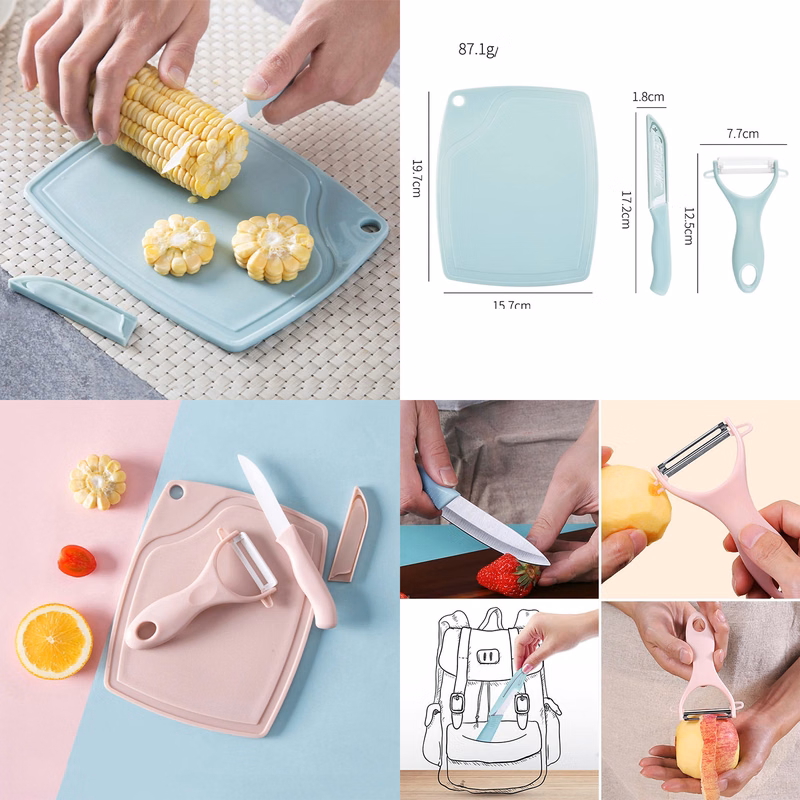 Cutting Board Kitchen Ceramic Fruit Knife Set