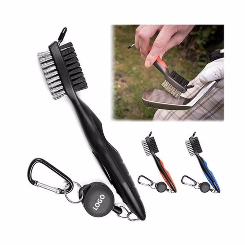 Golf Club Cleaning Brush with Retractable Clip