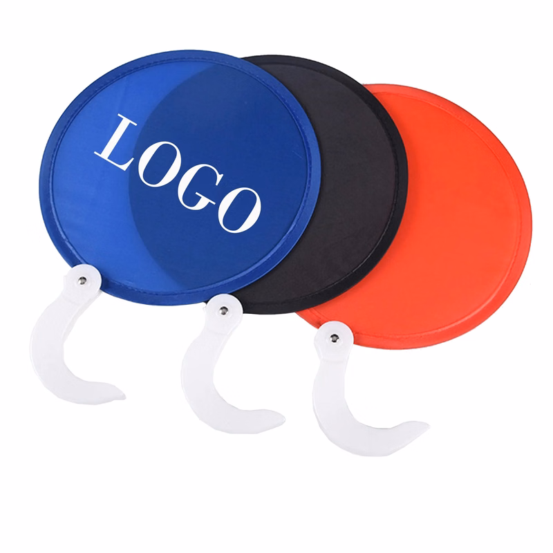 Custom Round Folding Fan with handle