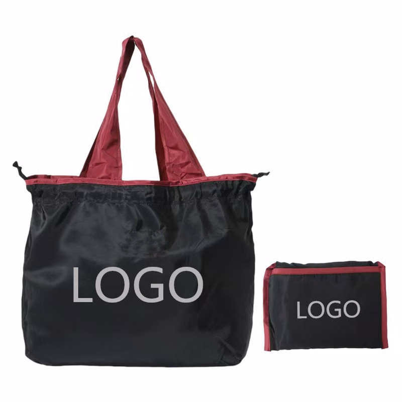 Foldable Nylon Drawstring Shopping Bag