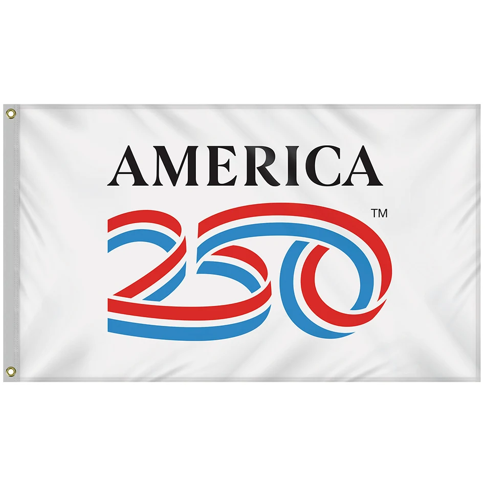 3' X 5' AMERICA 250TH WHITE POLY-COTTON FLAG 1