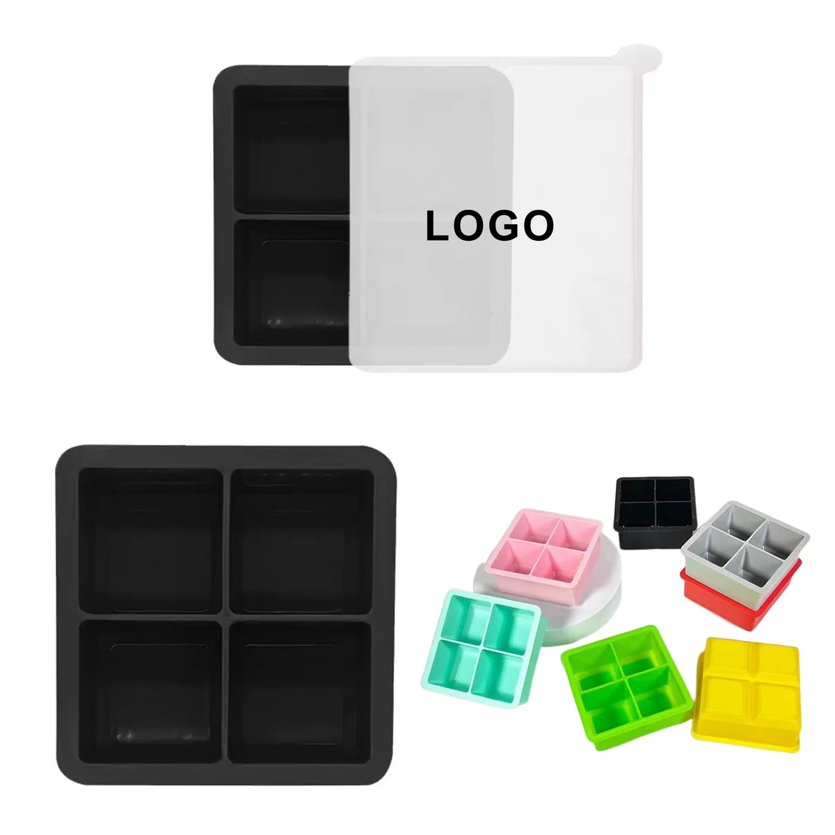 Silicone 4 Holds Ice Cube Trays 1