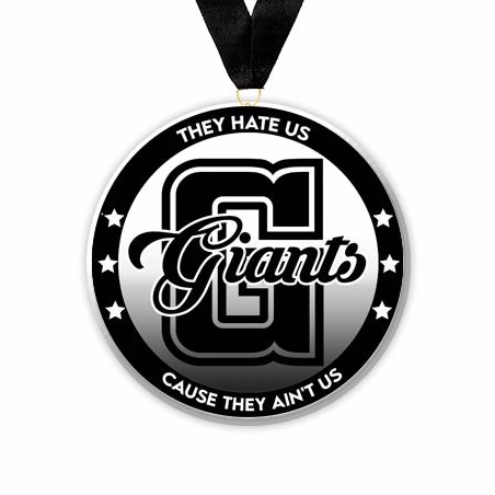 Acrylic Circle Medallions: Giants 3" Size, .25"