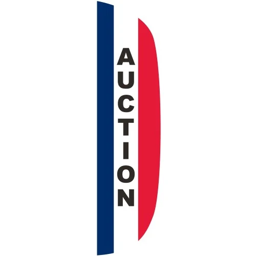 "AUCTION" 3' x 12' Message Flutter Flag 1