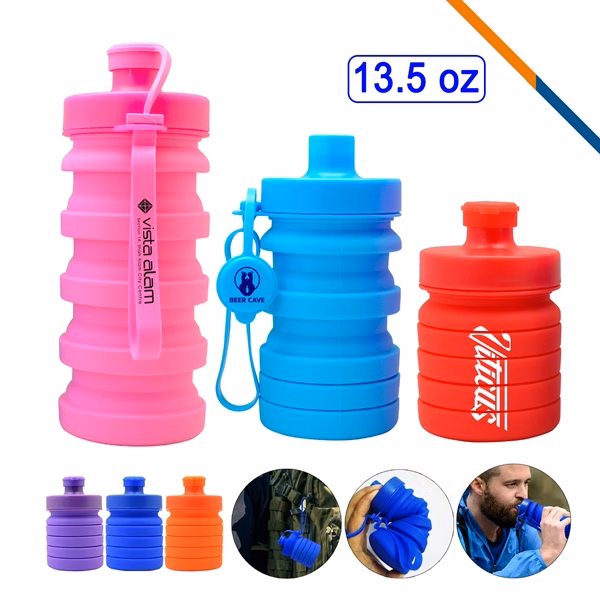 Spring Collapsible Water Bottle for Commutes, Fitness and Travel