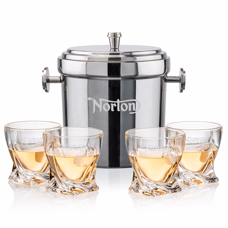Milano Ice Bucket & Seneca On-the-Rocks Set