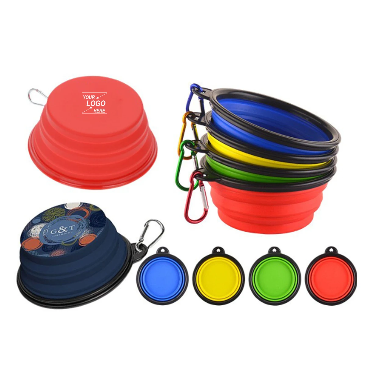 Foldable Silicone Pet Bowls 6.7" 1