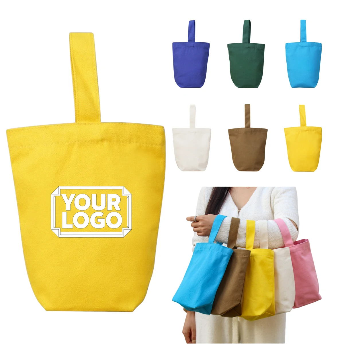 Mini Canvas Tote Bag, custom tote bag with logo imprint 1