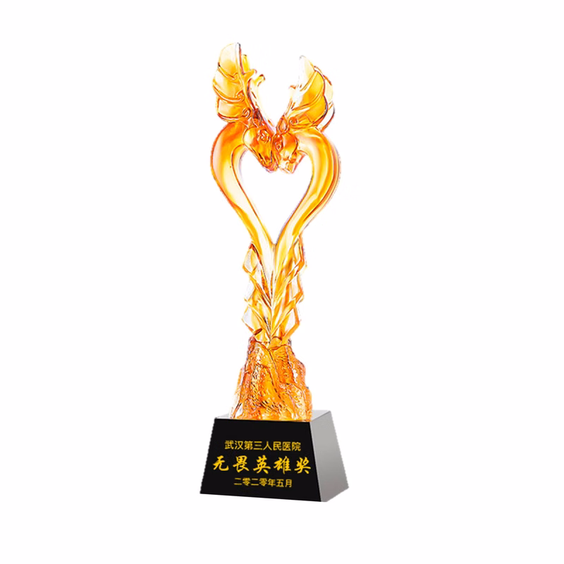 New Design Custom Glazed Crystal Trophy Liuli Award