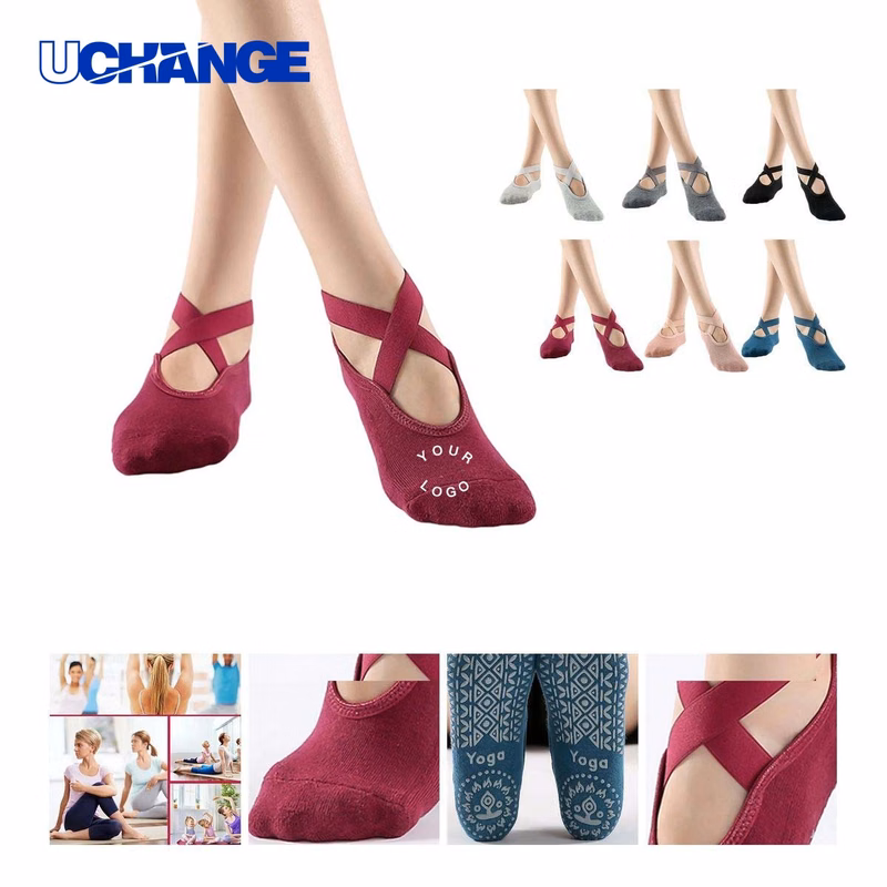 Terry Yoga Socks Socks with Cross Strap Design for Training