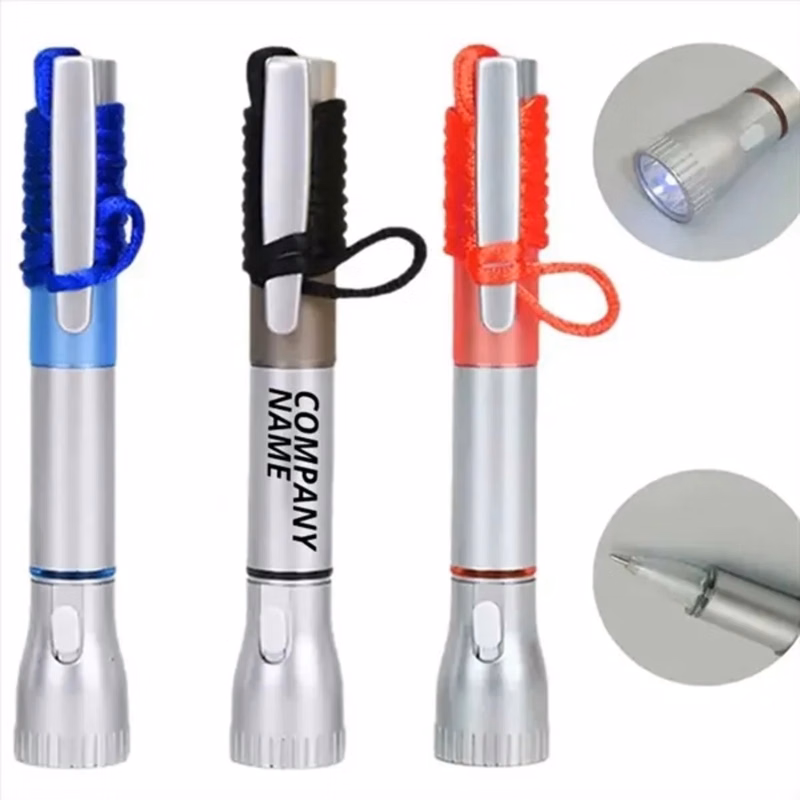 LED Flashlight Pen with Clip and Lanyard