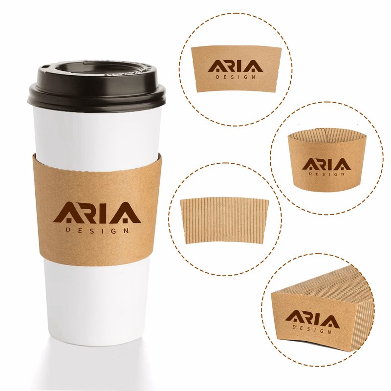 Custom Premium Kraft Paper Coffee Cup Sleeves