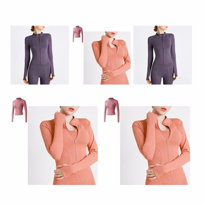 Women's Long Sleeve Yoga Track Jacket with Thumb Holes