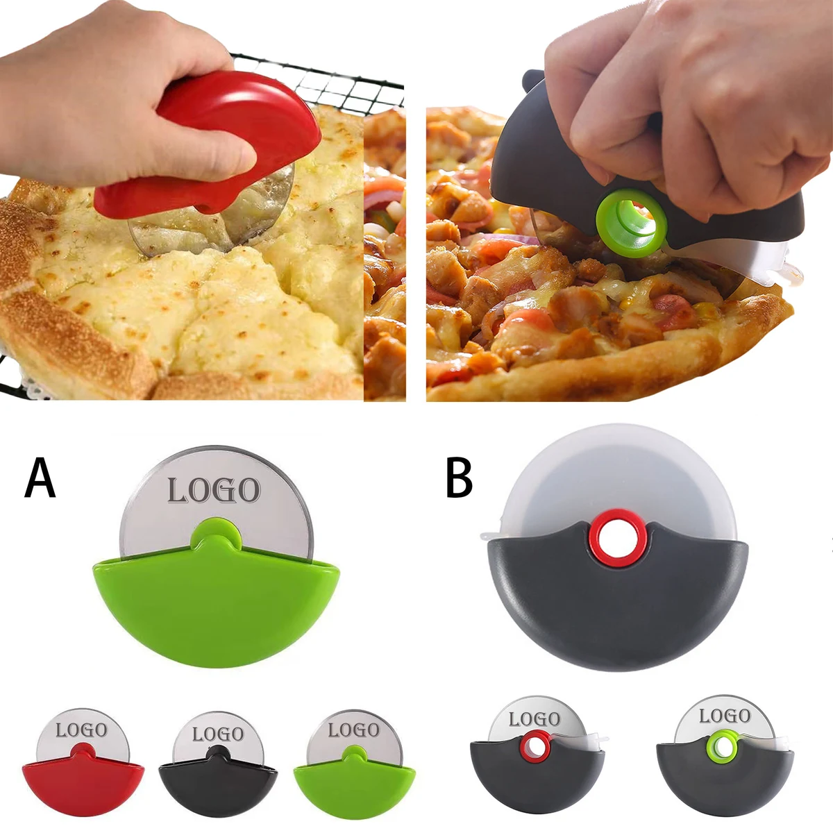 Compact Pizza Cutter with Protective Cover MOQ20 1