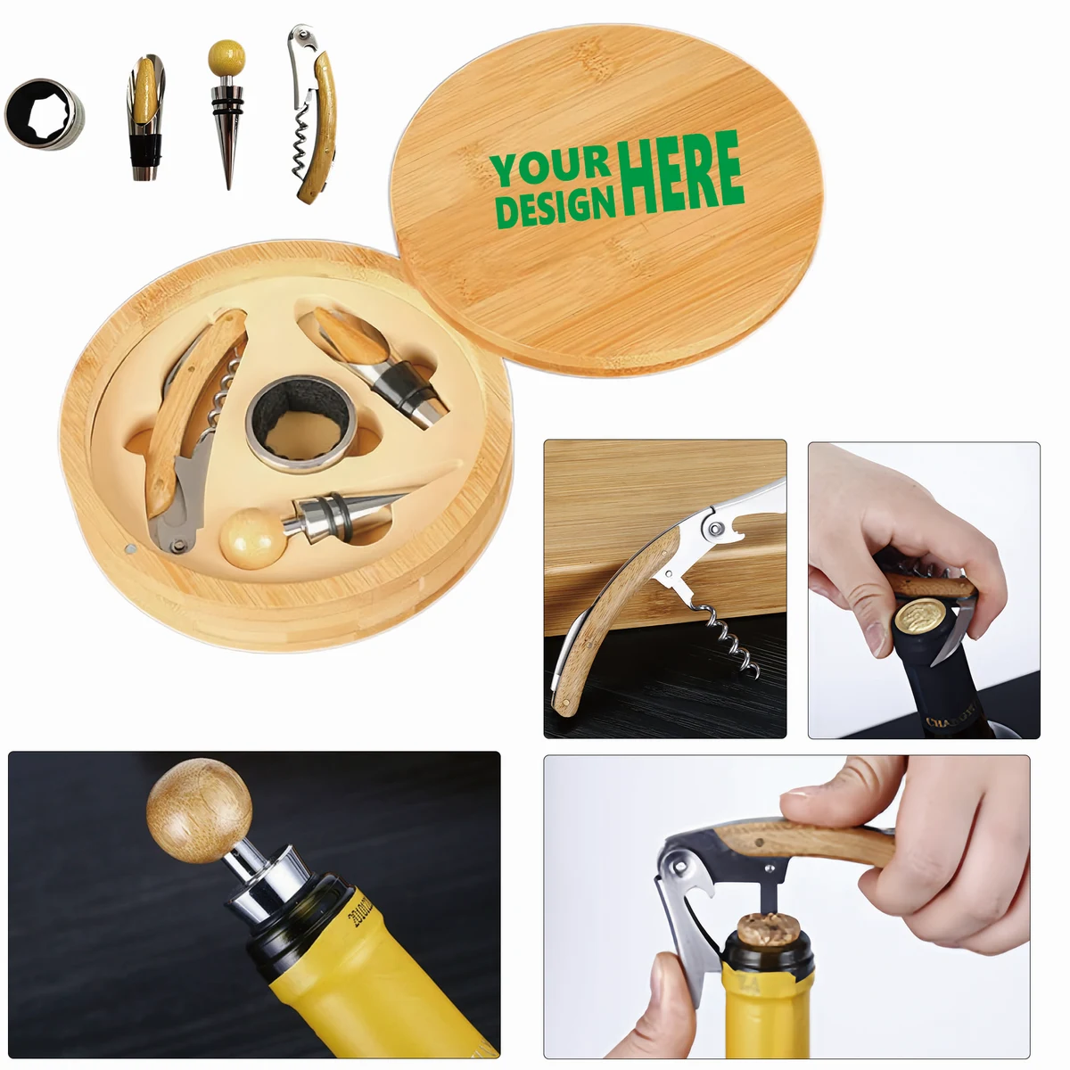 4-Piece Red Wine Corkscrew Set 1