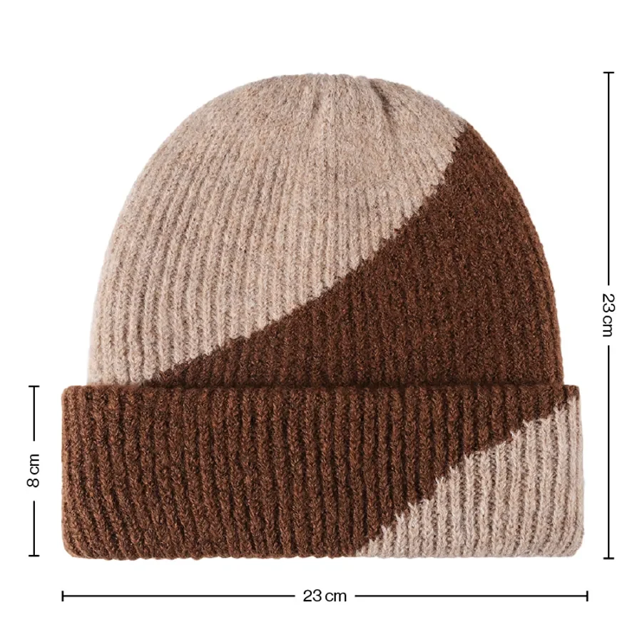 Diagonal Two-Tone Beanies 1