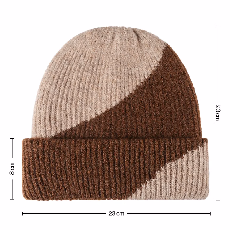 Diagonal Two-Tone Beanies