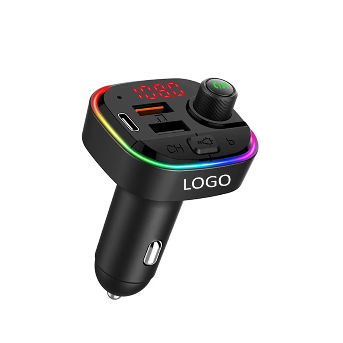 7 Colors Led Backlit Light Bluetooth FM Transmitter for Car 1