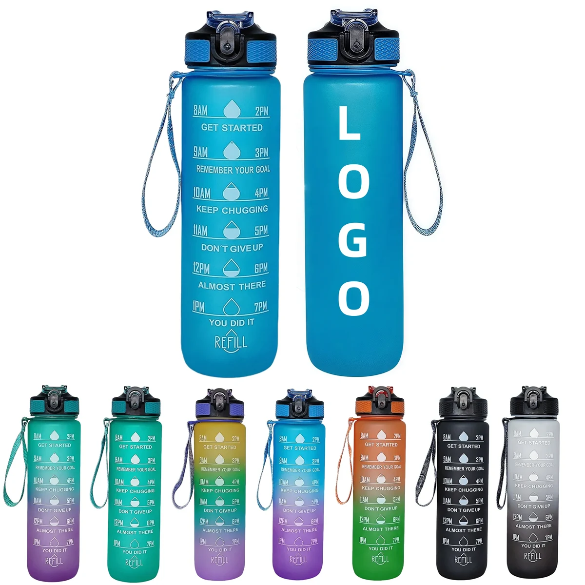 MOQ 34oz Durable Water Bottles Motivational with Time Marker 1