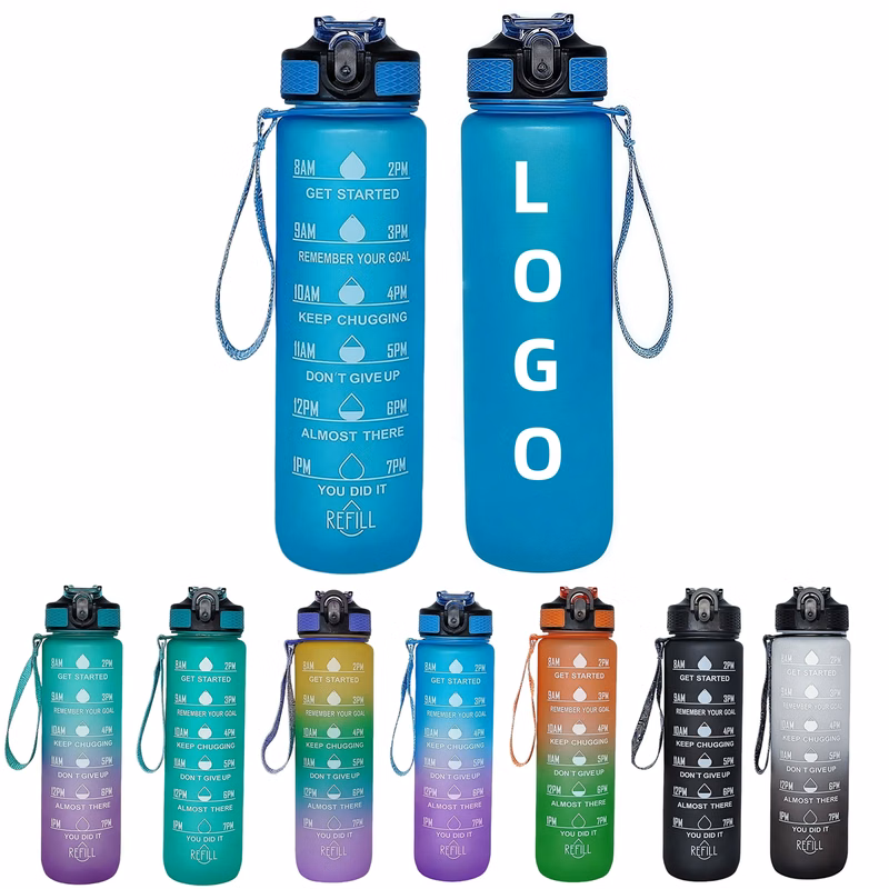 MOQ 34oz Durable Water Bottles Motivational with Time Marker