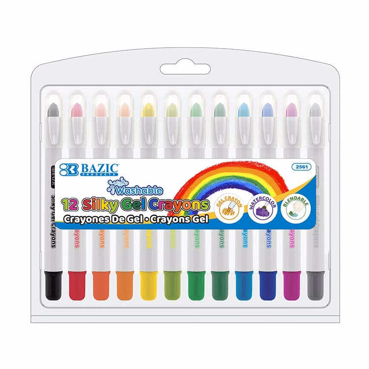 Washable Gel Crayons - 12 Colors