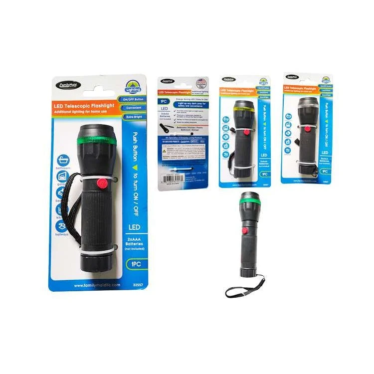LED Telescopic Flashlight Black - 5" 1