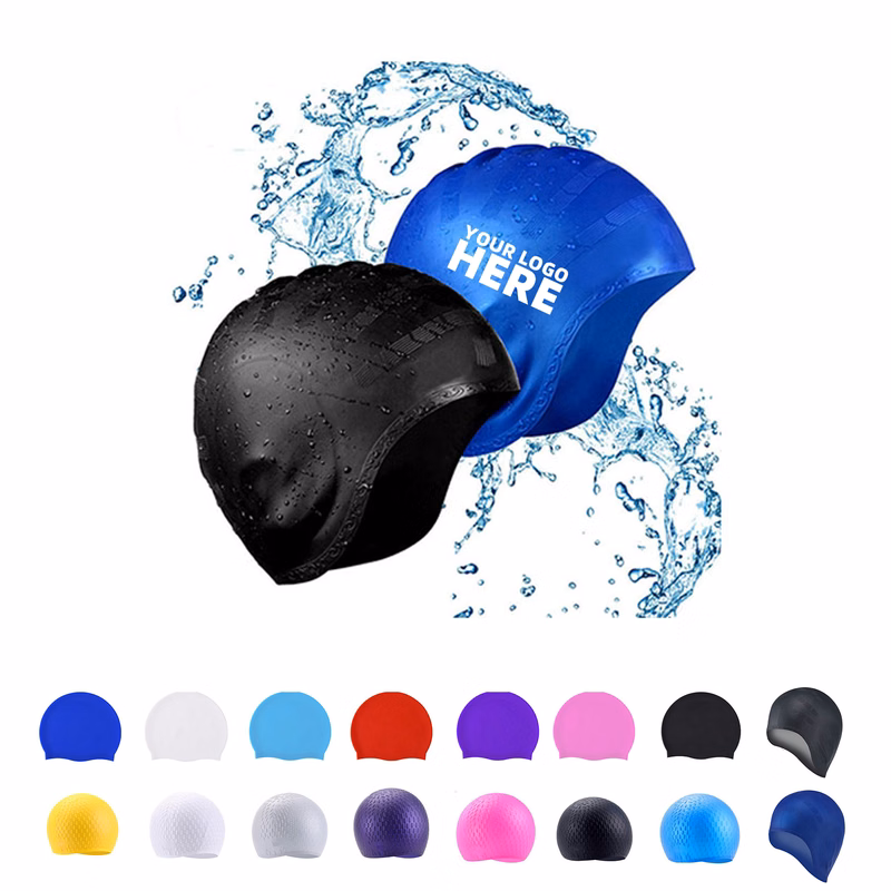 Unisex Ear Protected Silicone Swim Cap