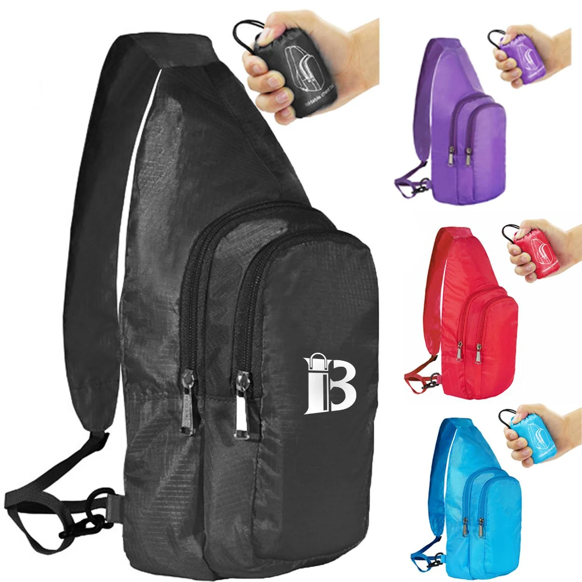 Polyester Portable Foldable Chest Sling Bag 1