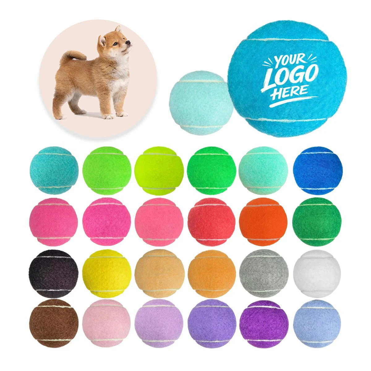 Custom Rubber Felt Dog Fetch Ball Pet Toy 1