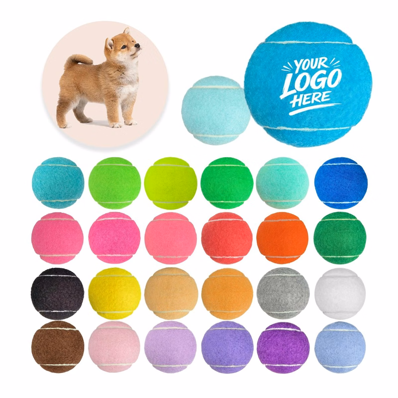 Custom Rubber Felt Dog Fetch Ball Pet Toy