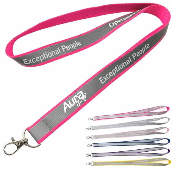 Custom Reflective Polyester Lanyard with Safety Strip and Metal Hook — Event Wear
