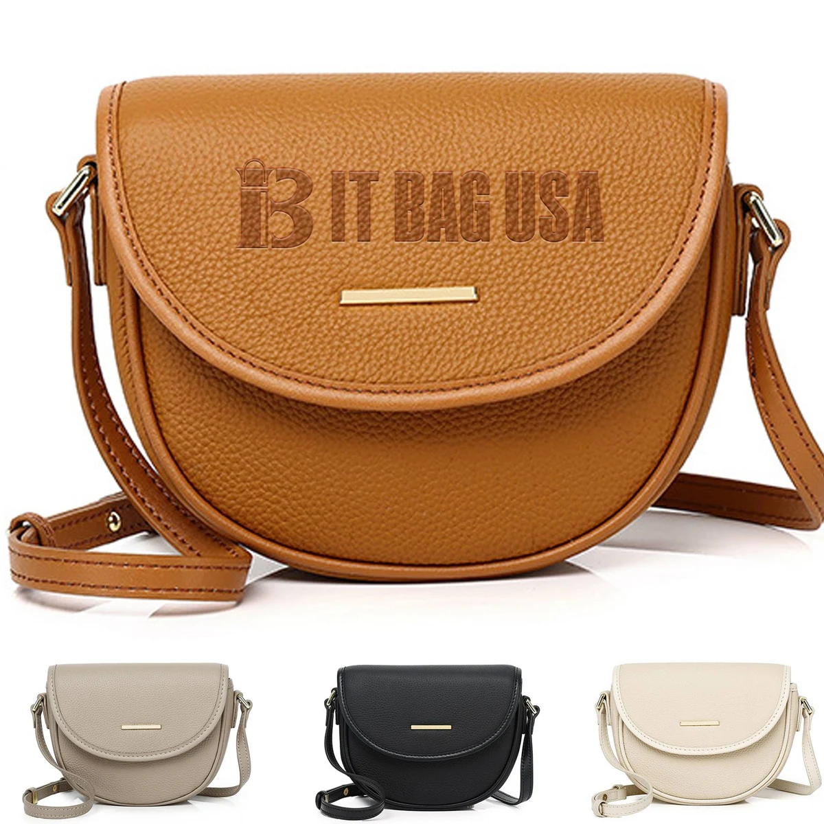Genuine Leather Adjustable Strap Crossbody 1