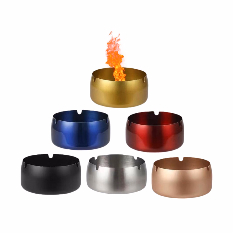 MOQ 50 Deluxe Stainless Steel Round Ashtray