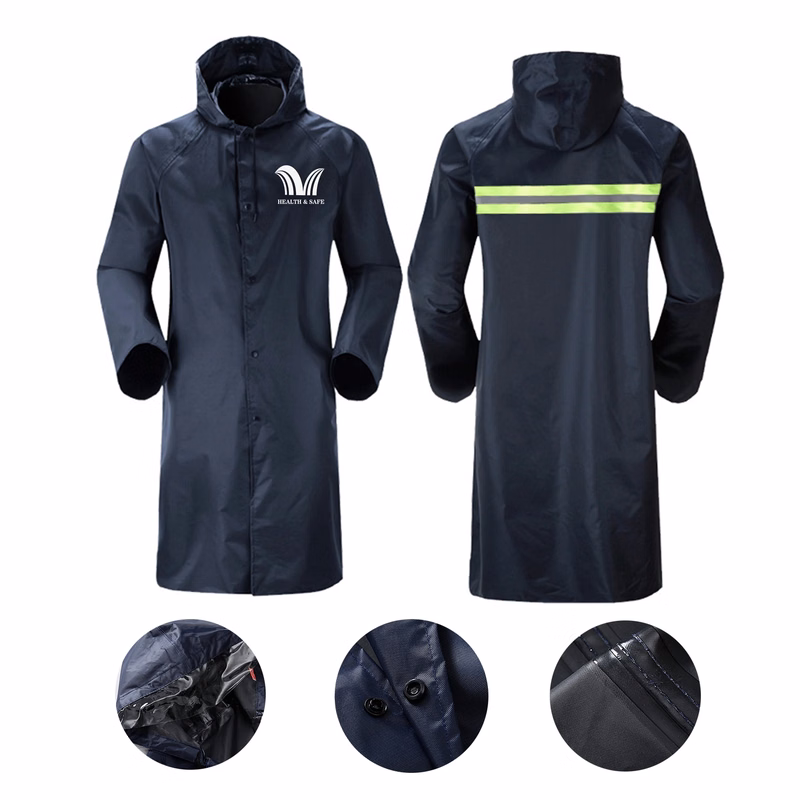 Long Sleeve Hooded Oxford Raincoat