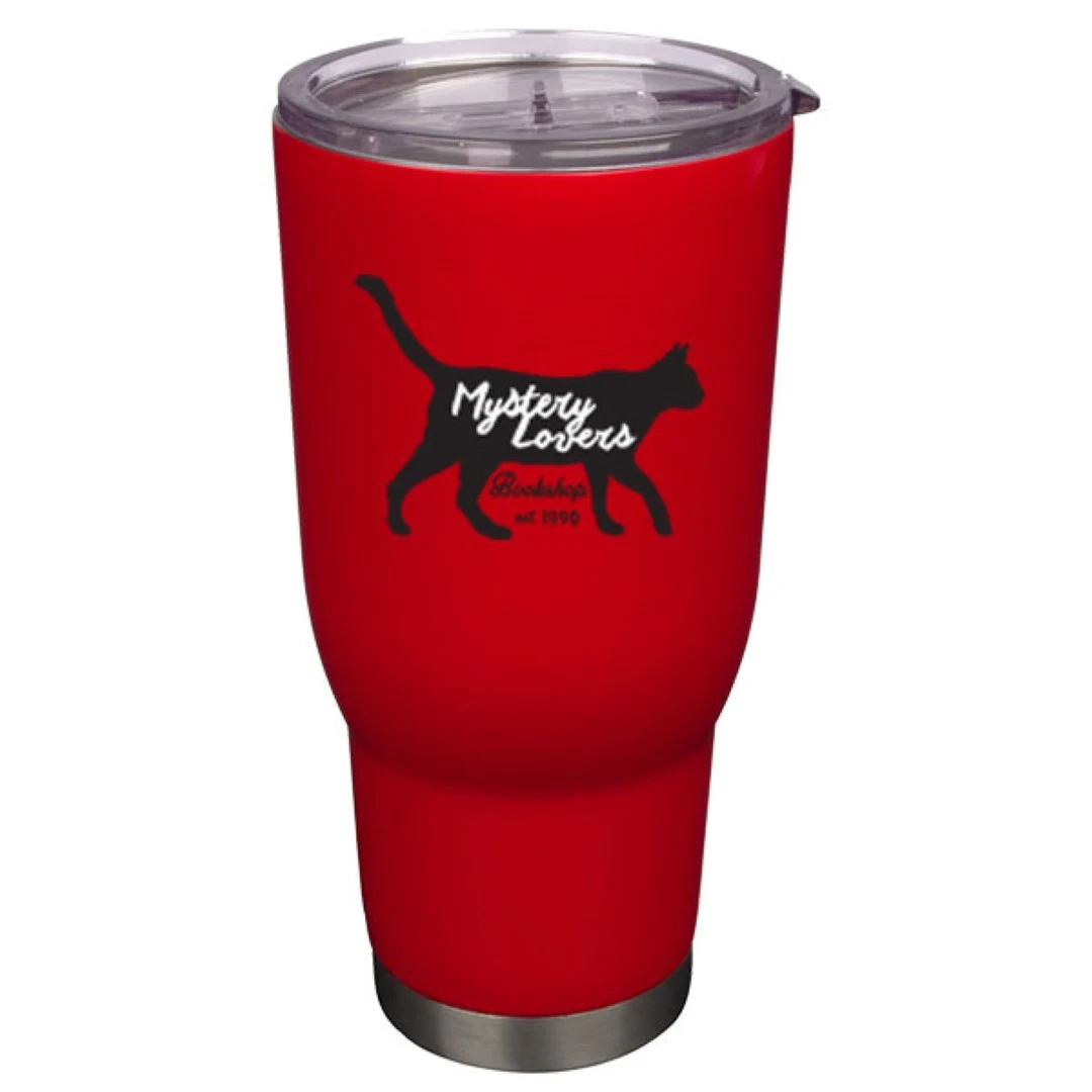 32 oz Pro32 Red Vacuum Insulated Stainless Steel Travel Mug with Clear Lid 1