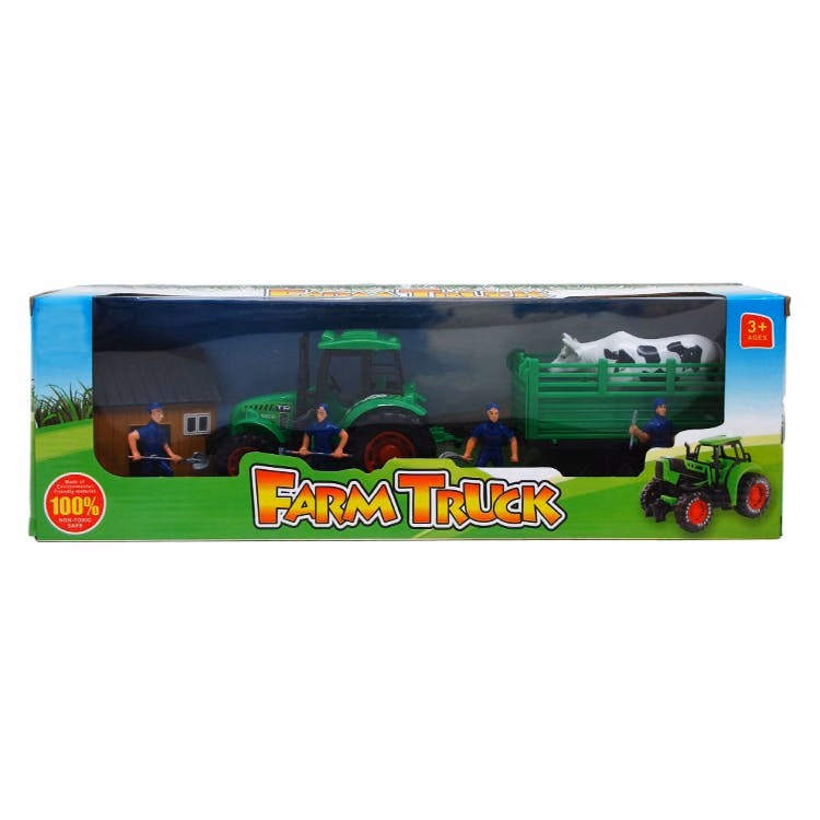 Farm Animal Playset with Tractor 7-Piece Set
