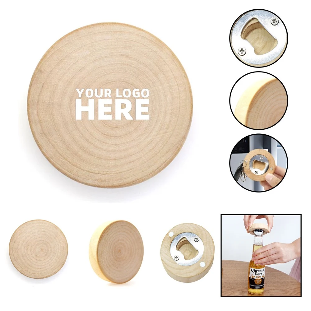 Wooden Bottle Opener Refrigerator Sticker 1