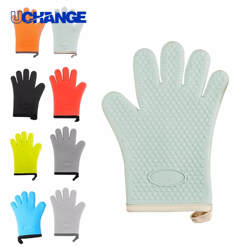 Silicone Five-Finger Heat Resistant Oven Mitts for Cooking
